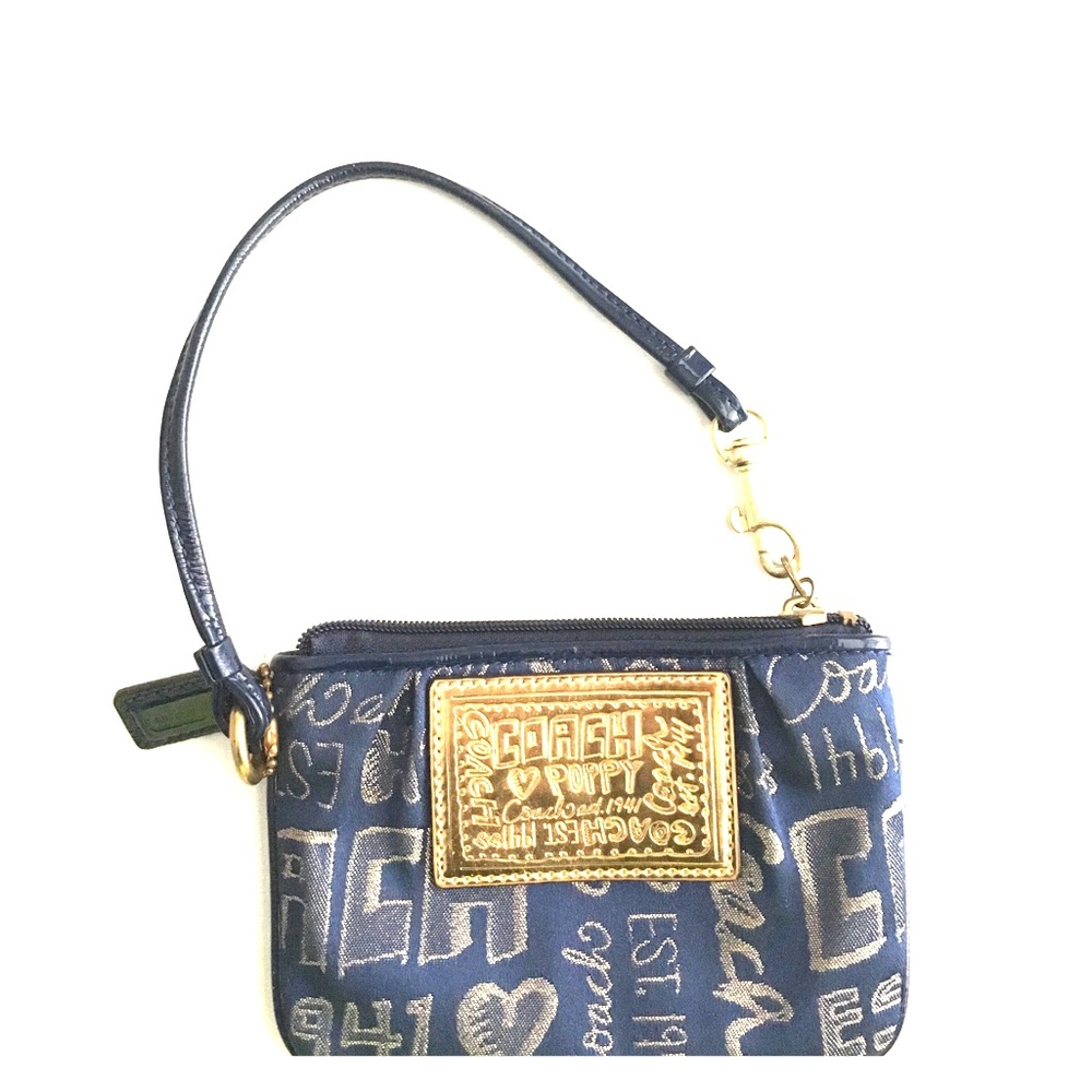 Blue Coach Poppy Wristlet