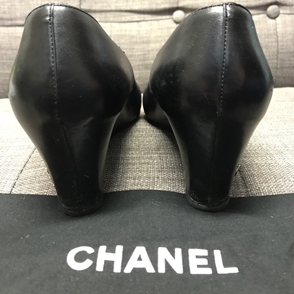 Chanel Black Leather Wedge ❤️ - Picture 4 of 8