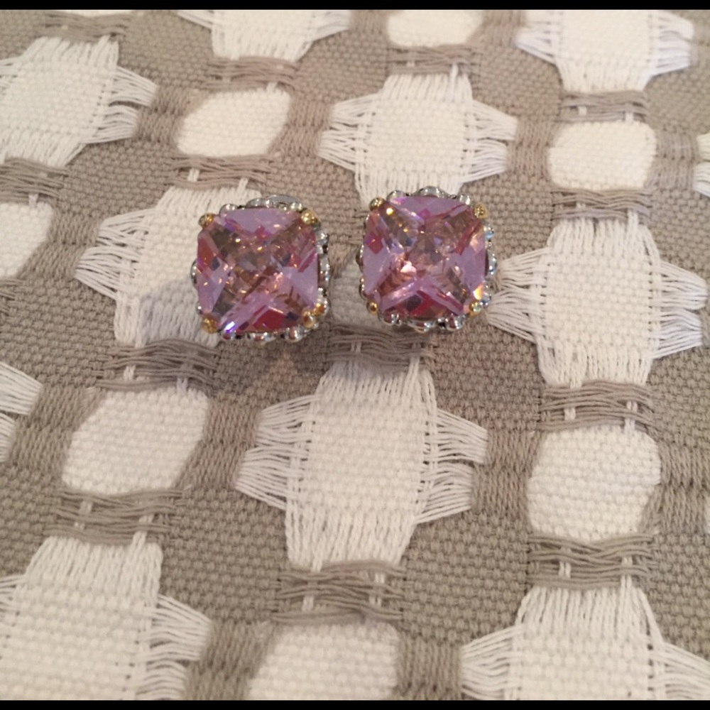 Pink stone earrings