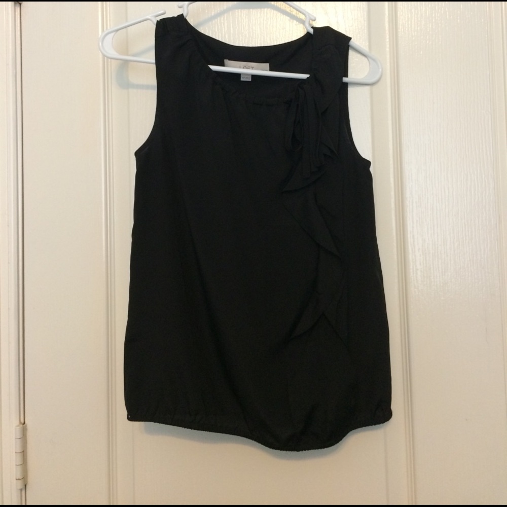 LOFT black ruffle top
