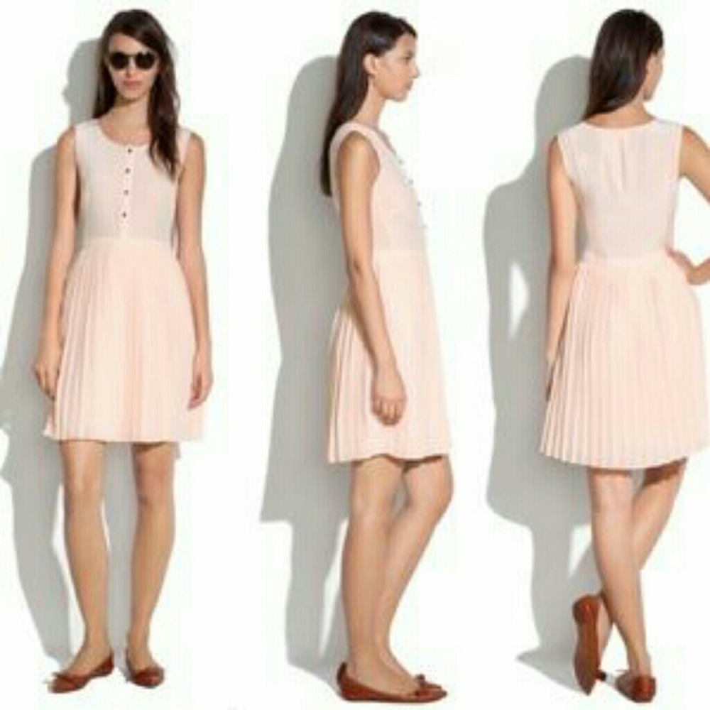 Madewell Silk Pleated Shirtdress