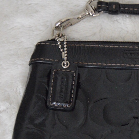 Black Authentic Patent Coach Signature Wristlet - Picture 5 of 5