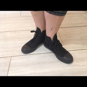 EUC converse all stars high top black on black