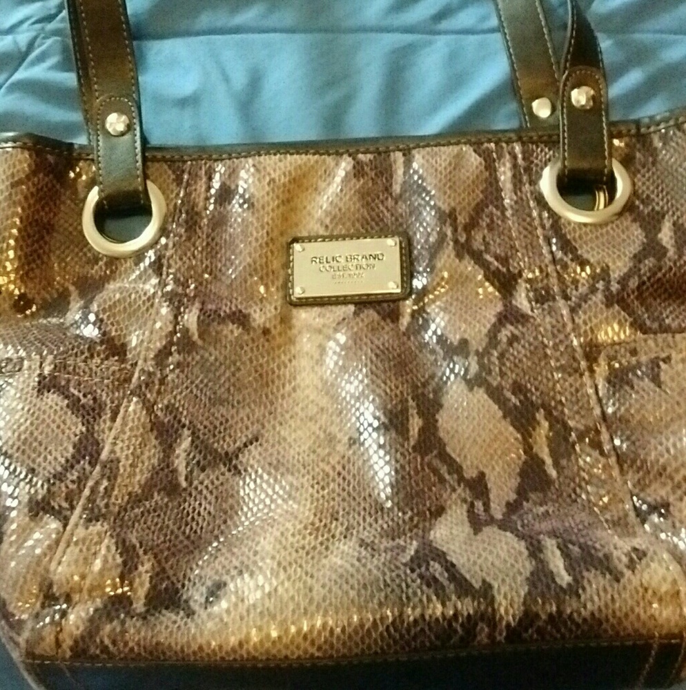 Relic faux snake skin hobo