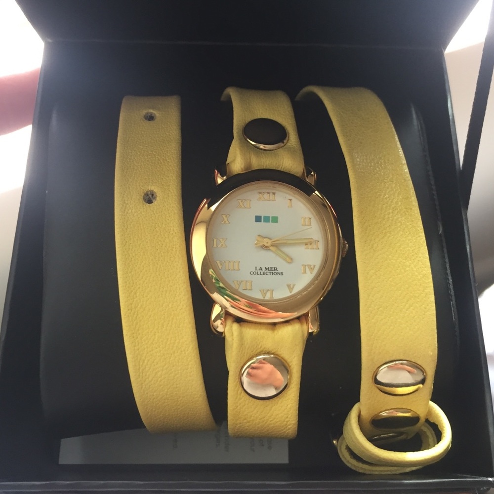 LA MER Collections Leather Wrap Watch