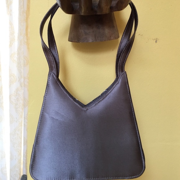 Sasha silver/grey satin bag. - Picture 2 of 3