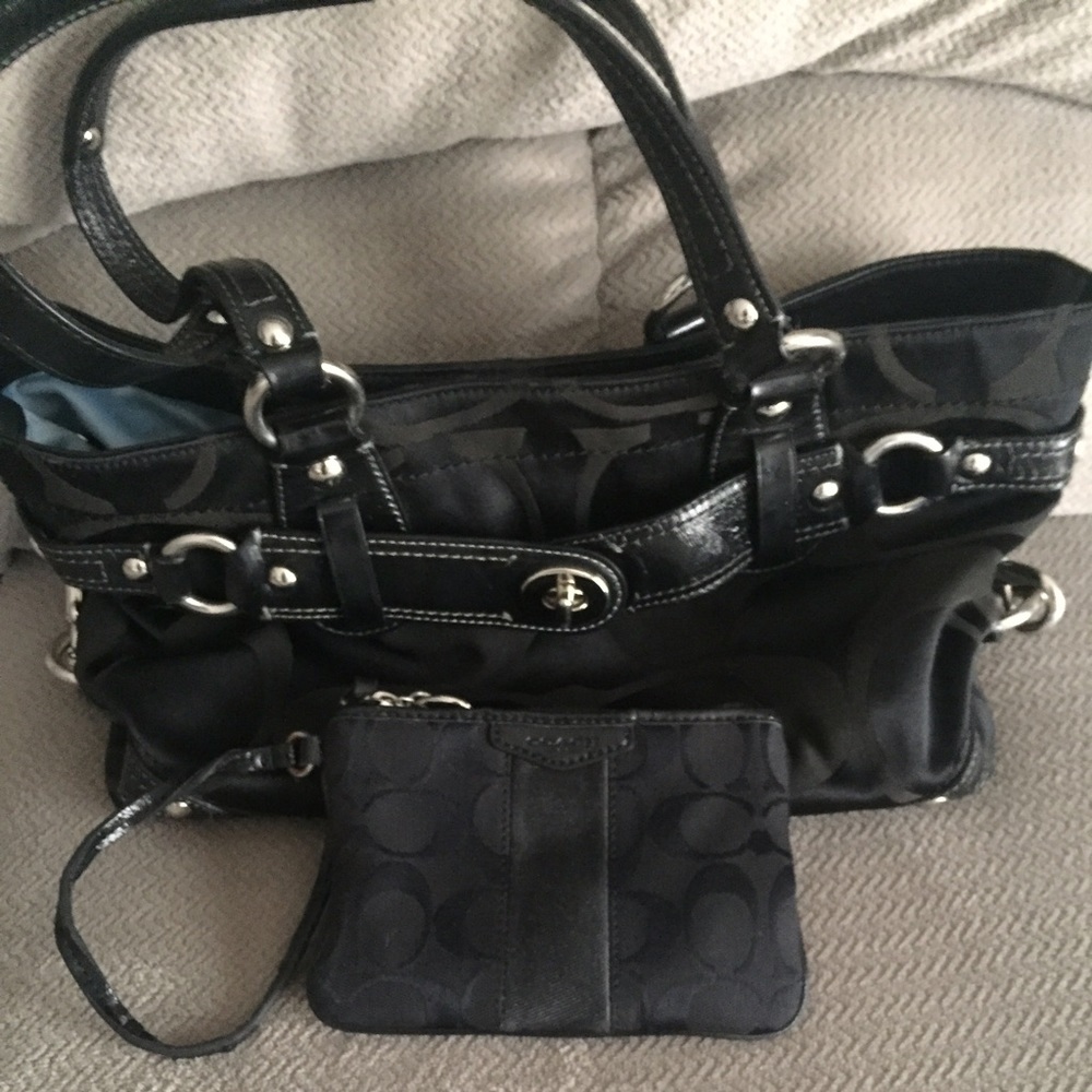 Matching coach clutch and change purse