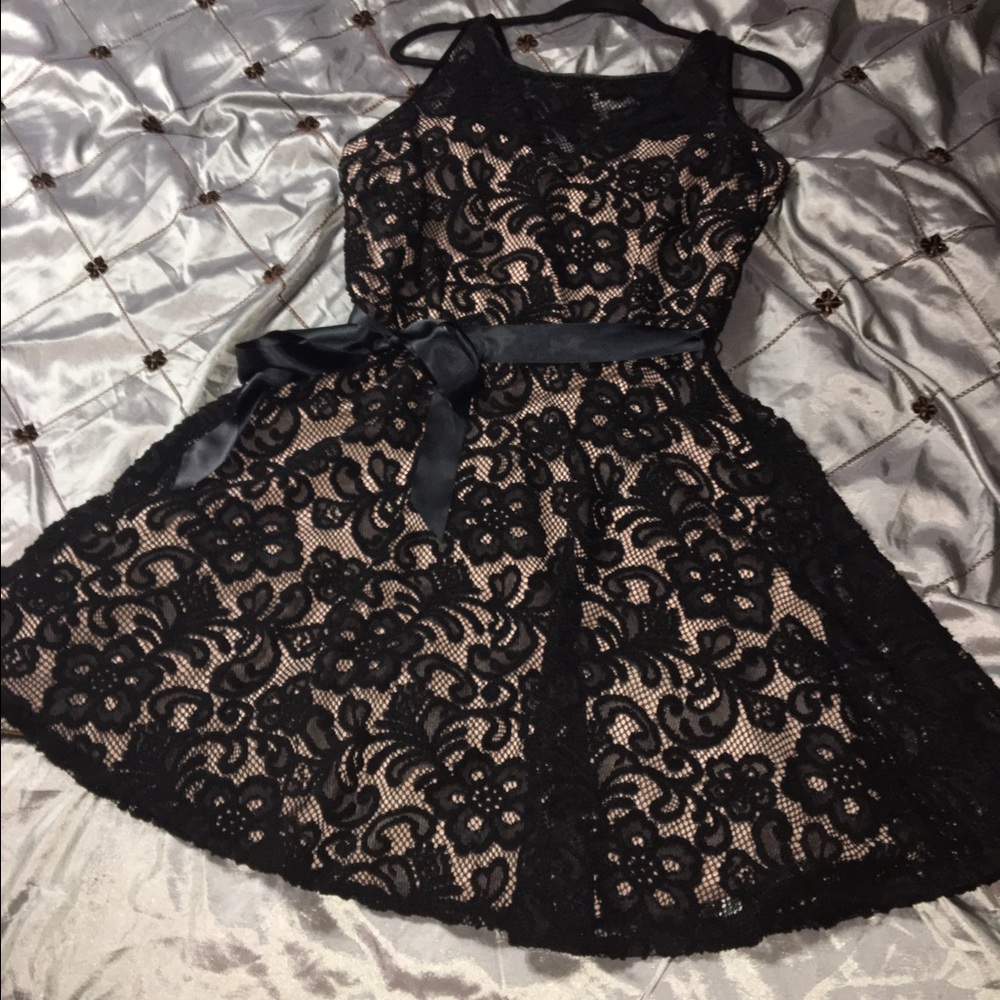 Beautiful evening black cocktail dress