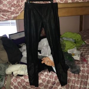 Faux leather pants