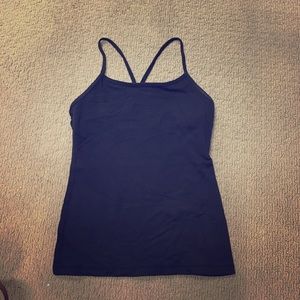 Lulu lemon black Power Y tank size 6