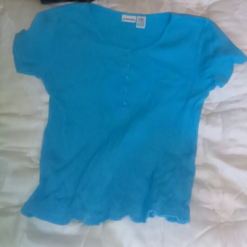 Blue short sleeve blouse