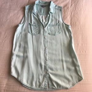 Soft denim mint tank
