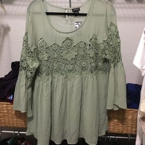 Sheer shirt with same matching tank