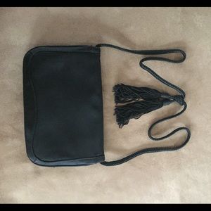 Morris Moskowitz Black Clutch w/ Strap. Made USA