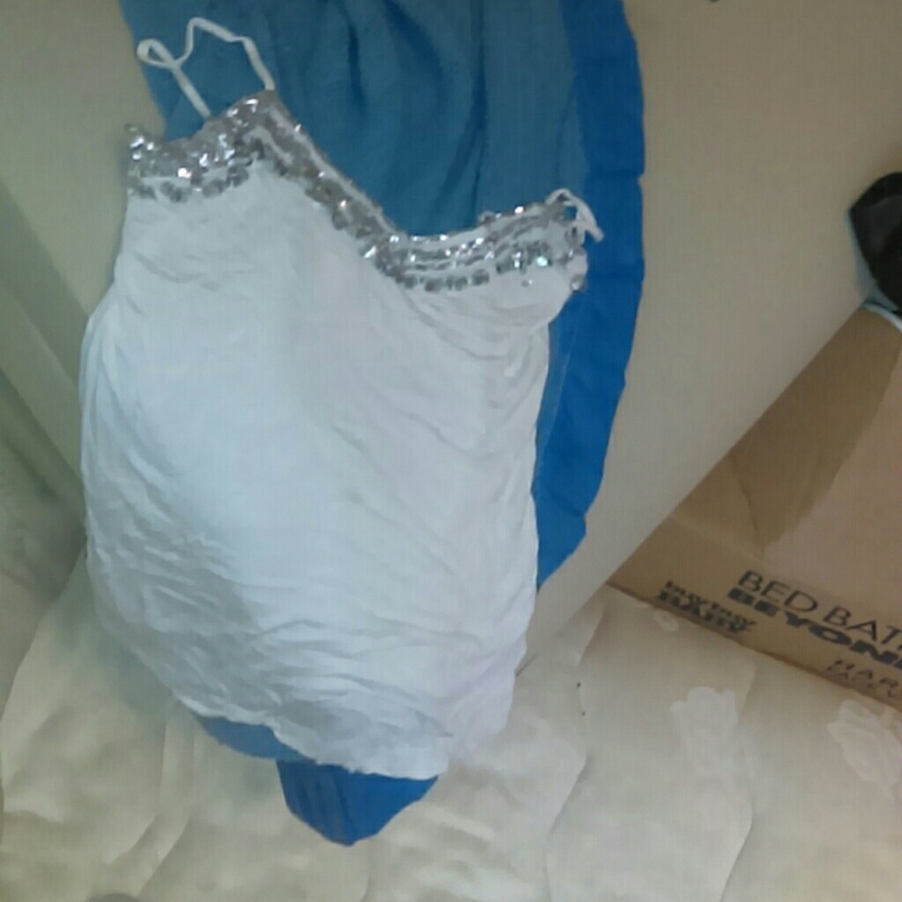 White and bling tank top