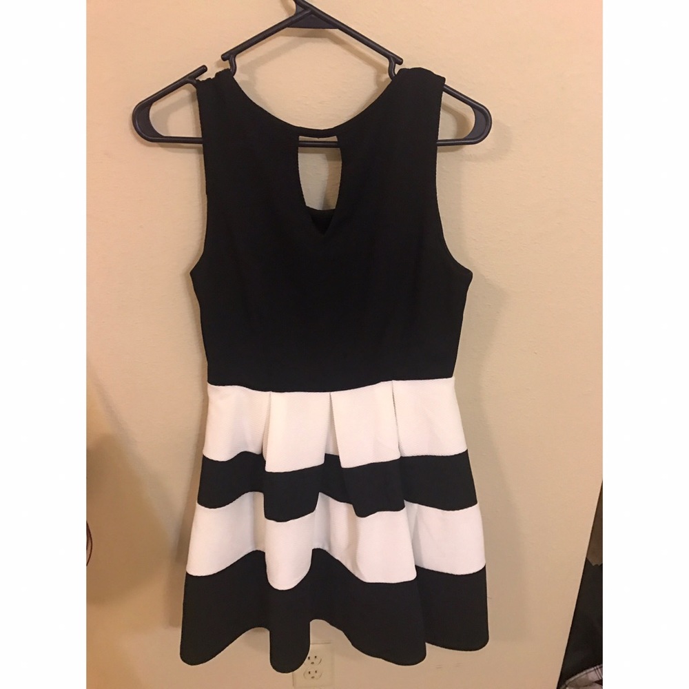Black and white striped dress. Worn once