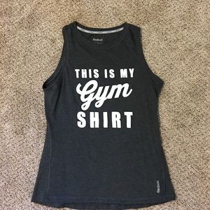 Reebok "This is my gym shirt" sleeveless tee