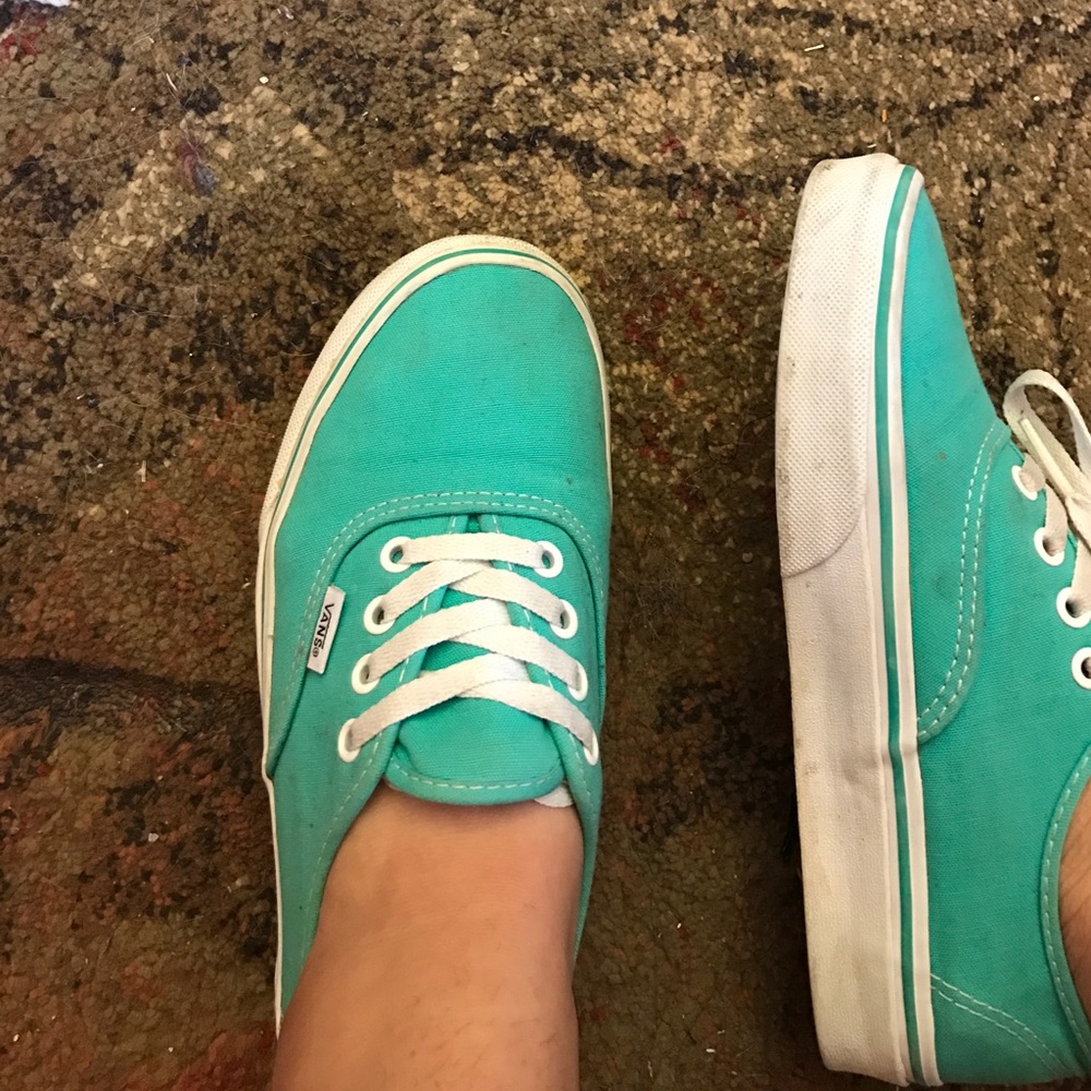 Aqua green/blue Vans
