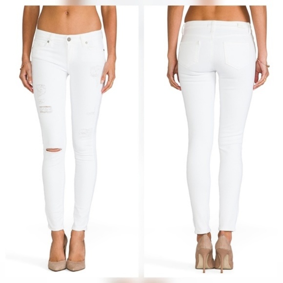 white destructed jeans