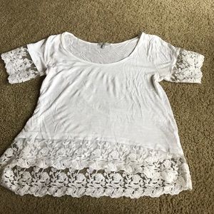 White shirt with Lace Detail