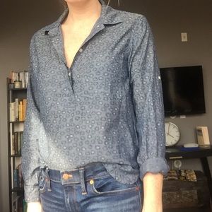 Gap, half button down, floral print