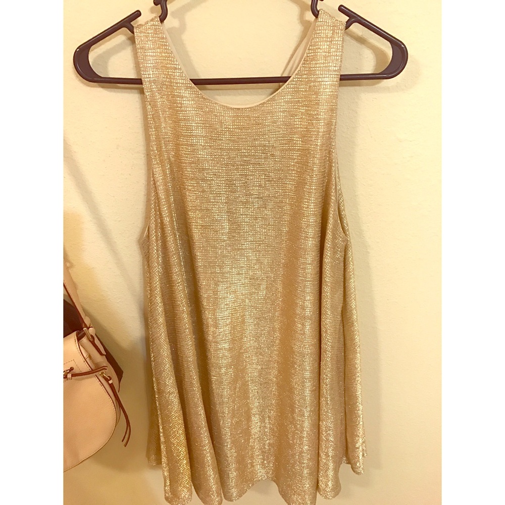 Gold, sparkly mini dress