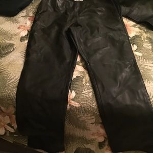 Classy genuine leather slacks