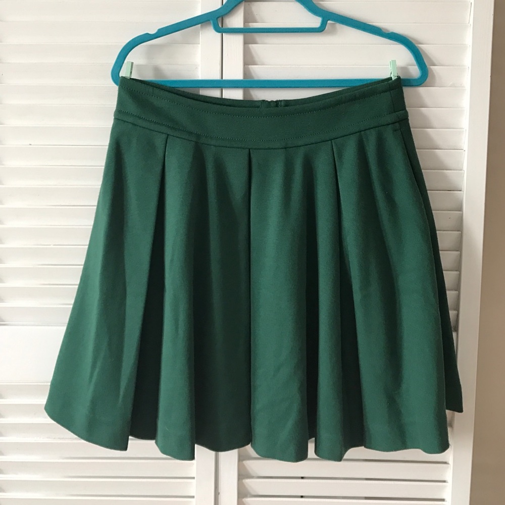 Maeve Green Pleated Skirt
