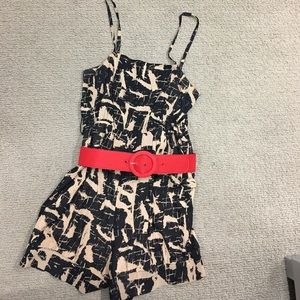 Alice and Olivia Black and Tan Romper