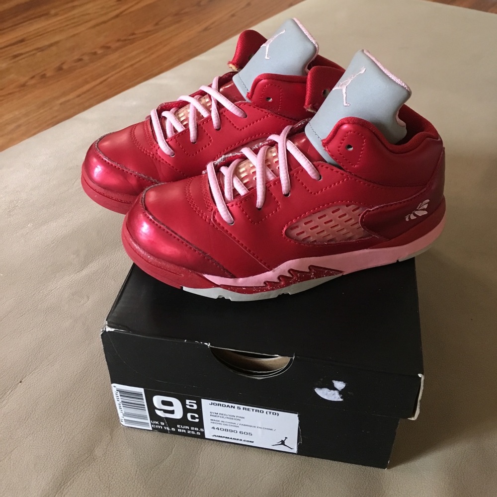 Toddler Jordan Retro 5 exclusive red Vday edition