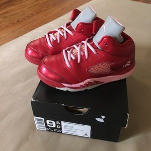 Toddler Jordan Retro 5 exclusive red Vday edition