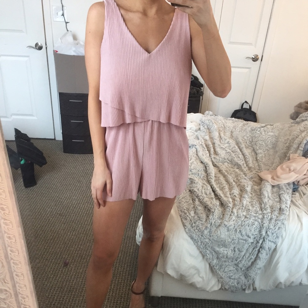 Beautiful pink romper!!! Never worn