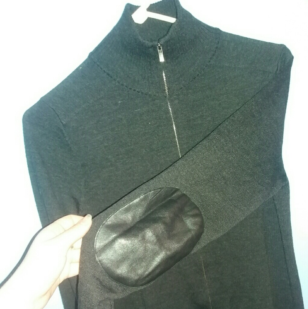 Elbow patch zip up