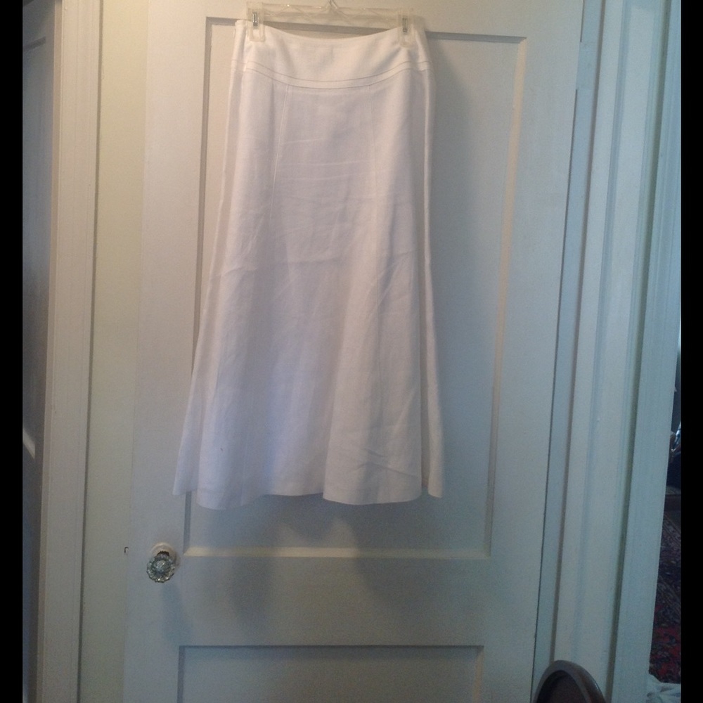 Talbots white linen maxi skirt