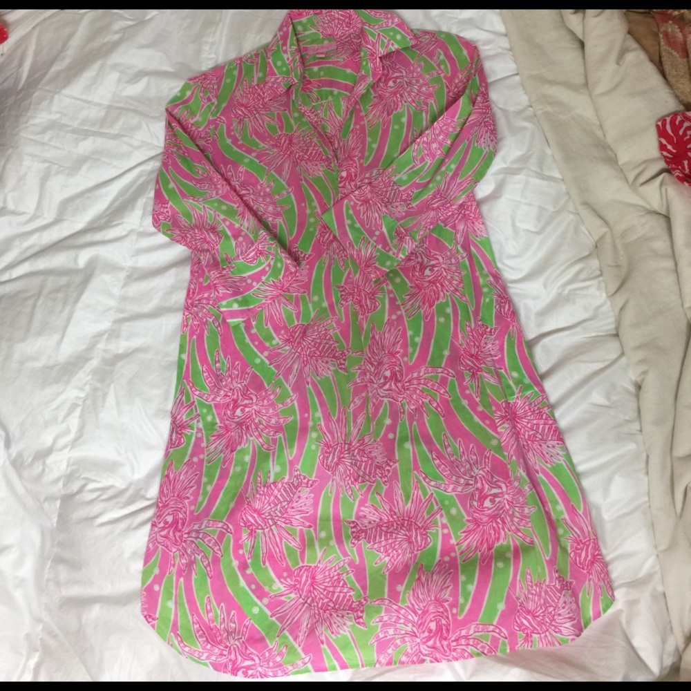 Lilly Pulitzer Pink and Green Tunic Dress