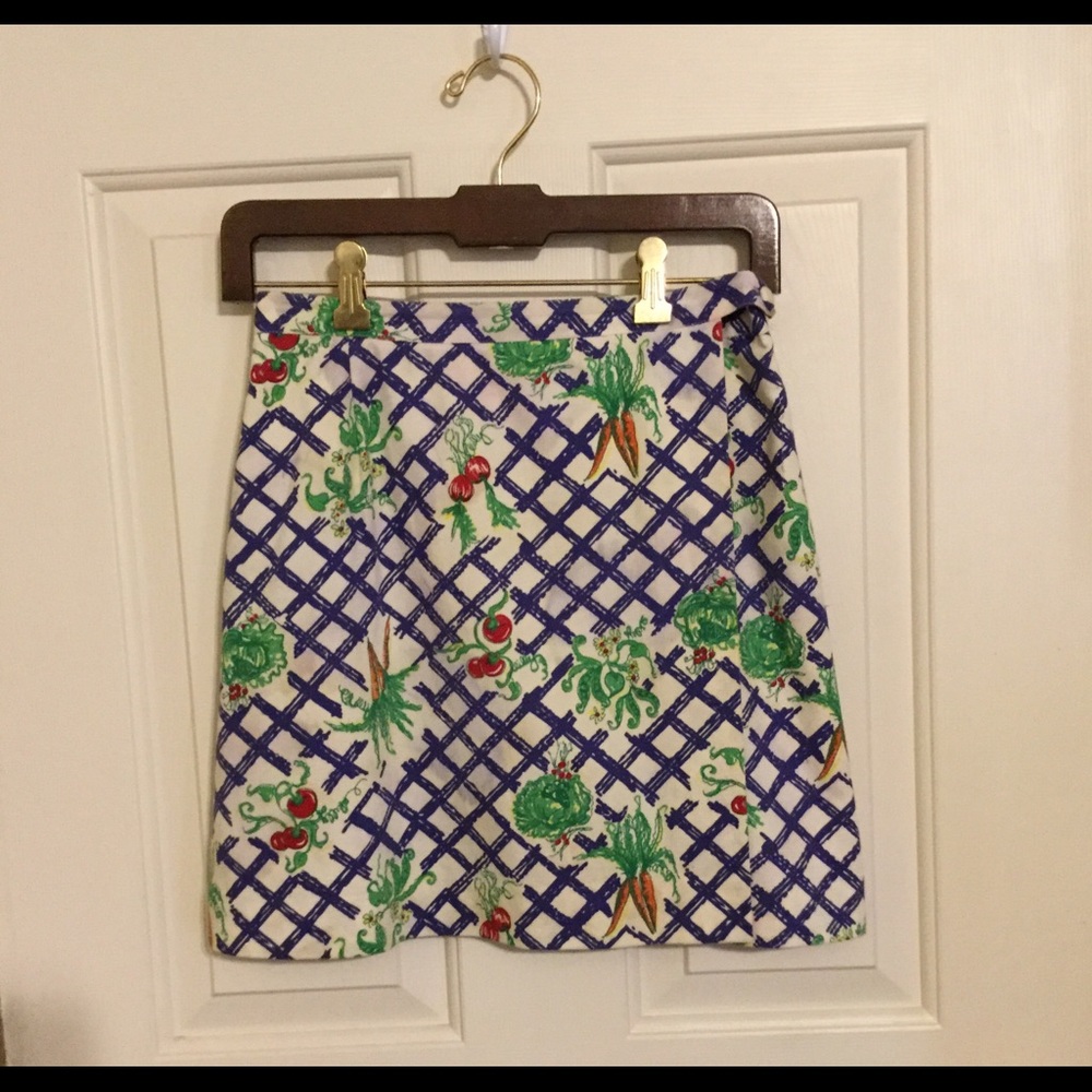 RARE Lilly Pulitzer Veg Patch Wrap Skirt White Tag