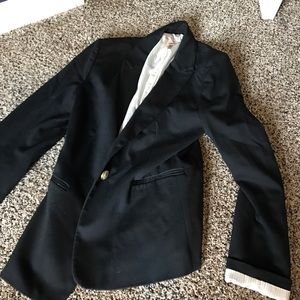 Black jacket lined with stripes