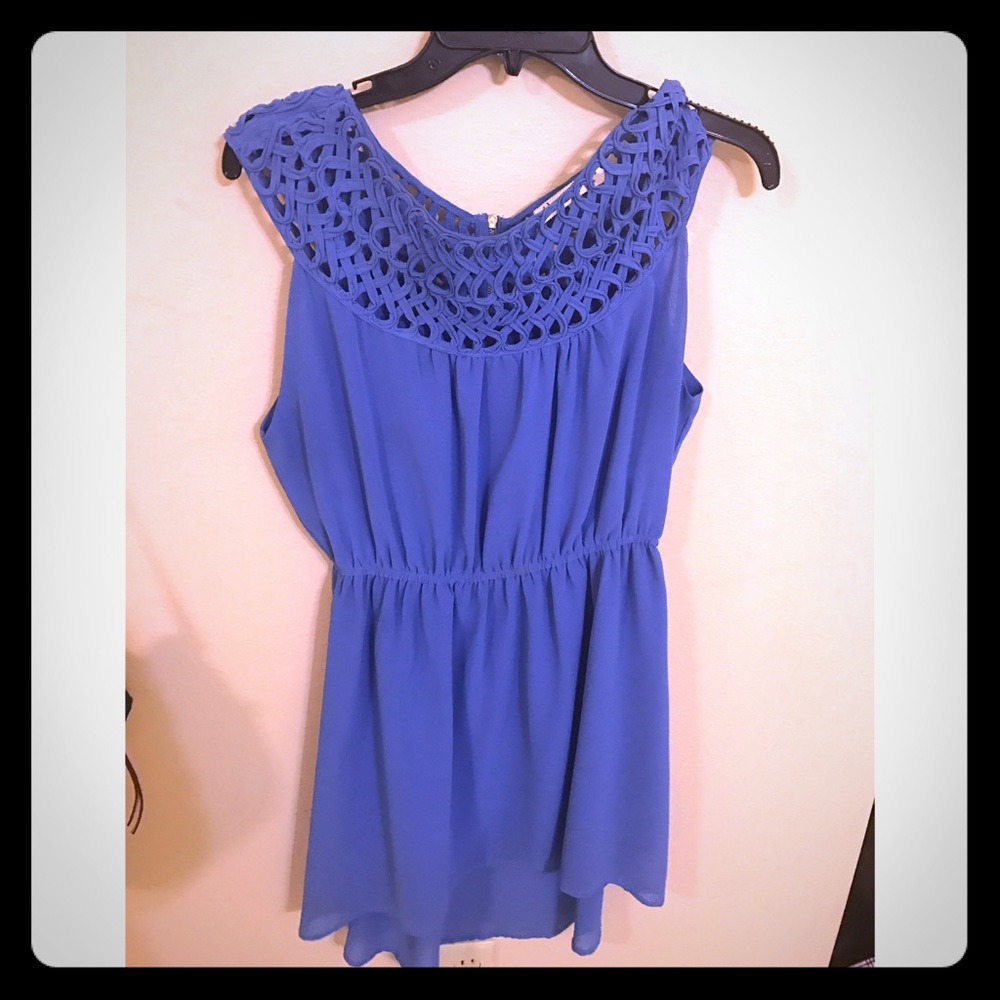 Blue mini/high low dress