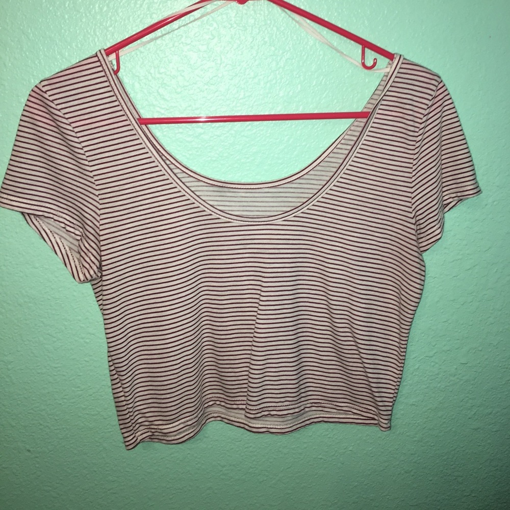 red and white crop top