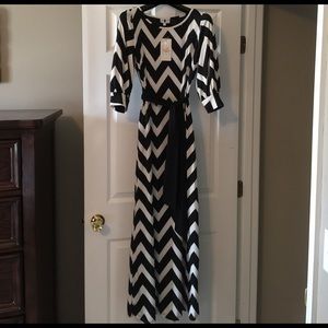Dainty Jewell's Black & White Chevron Dress