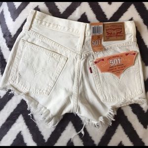 Levi's White High Waisted Shorts