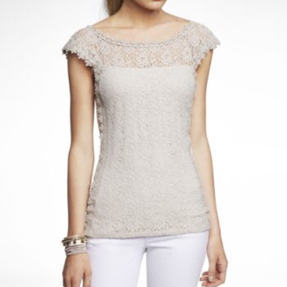 Express light beige lacey top