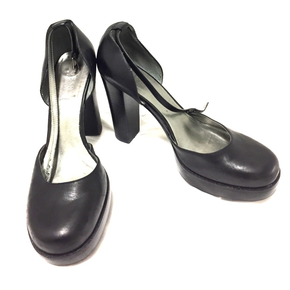 Guess by Marciano Black Leather Mary Janes Sz 9.5