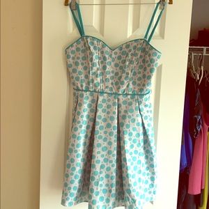 Blue polka dots dress. NWT Size S