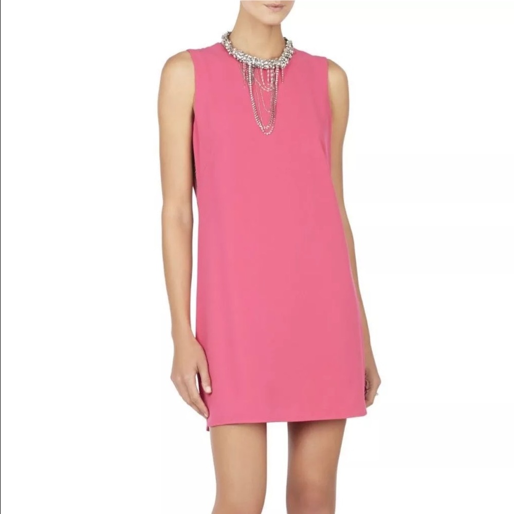 BCBGMaxazria Onyx Lace Side Panel Dress, Pink