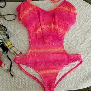 Ombre Crochet Monokini sz M/L 11/13 Nwot