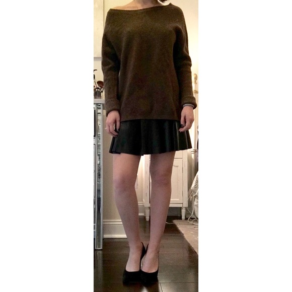 Chestnut Brown Vince Waffle Scoop neck Sweater - Picture 1 of 3