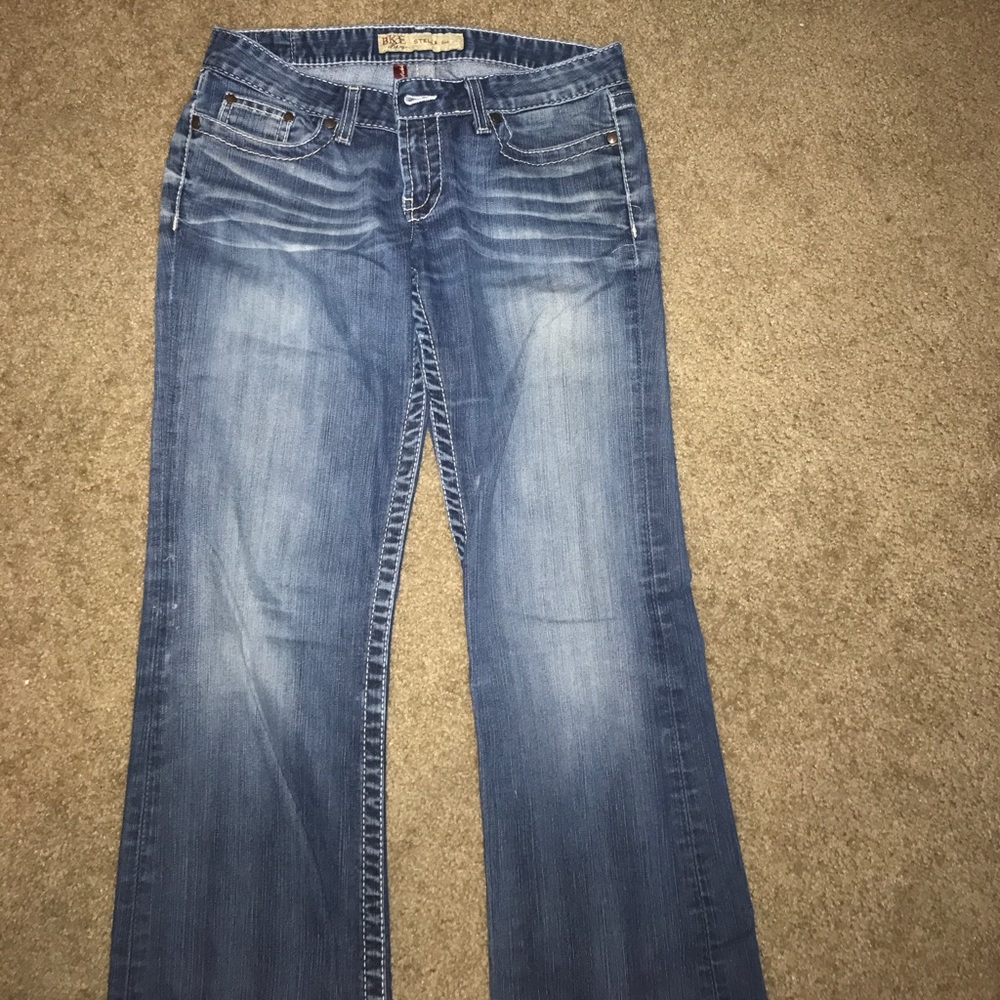 Buckle boot cut jeans