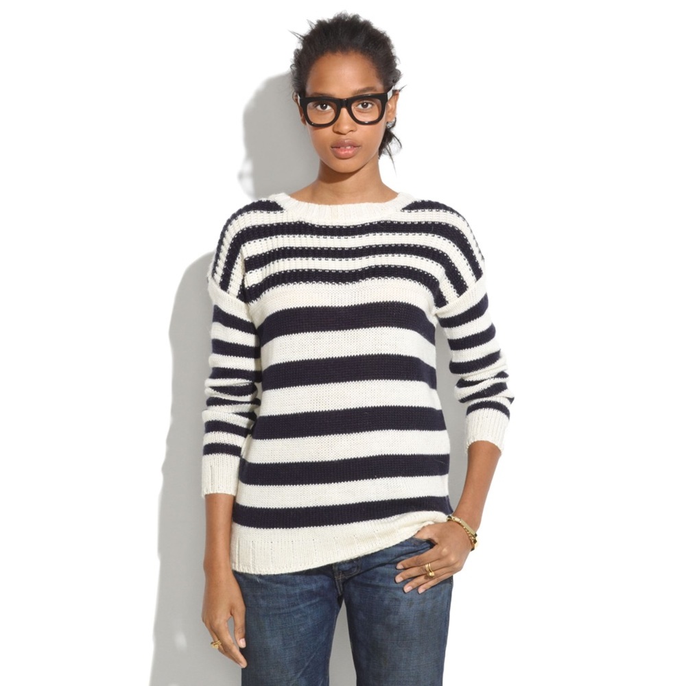 Madewell striped multistitch sweater