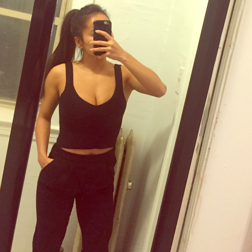 Topshop Ribbed Crop Top S